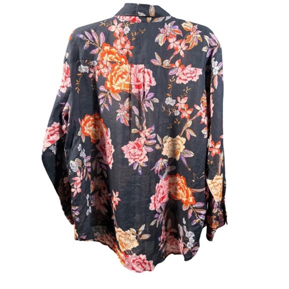 Johnny Was Workshop NWT Ramie Floral Button Up Blouse XL * - Picture 5 of 12